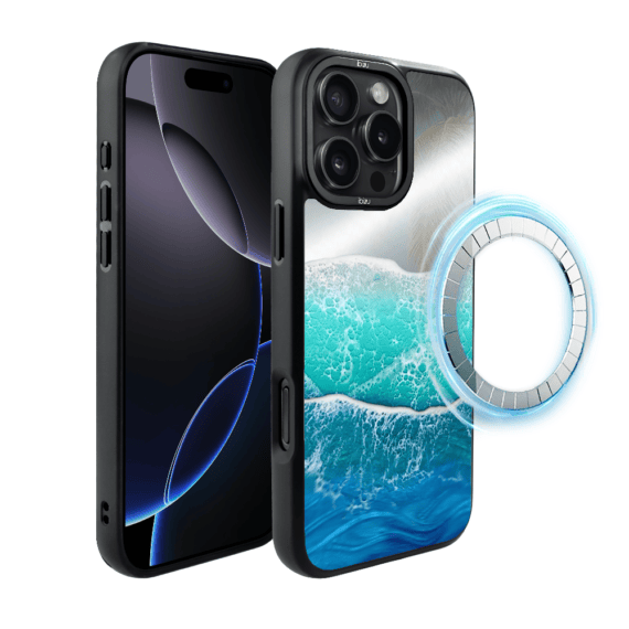 Etui do iPhone 16 Pro Max IBIZU DropGuard Matt z MagSafe, RIVIERA, Reflect, Szafirowy ocean (7)