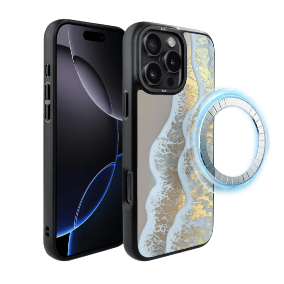 Etui do iPhone 16 Pro Max IBIZU DropGuard Matt z MagSafe, RIVIERA, Reflect, Złote wybrzeże (3)