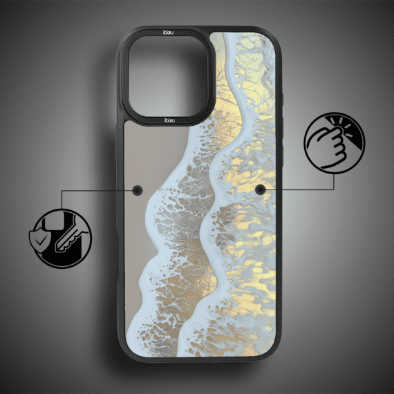 Etui do iPhone 16 Pro Max IBIZU DropGuard Matt z MagSafe, RIVIERA, Reflect, Złote wybrzeże (4)