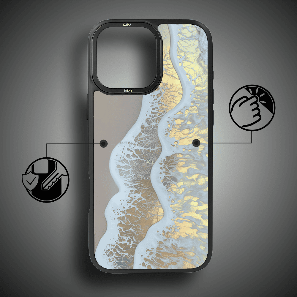 Etui do iPhone 16 Pro Max IBIZU DropGuard Matt z MagSafe, RIVIERA, Reflect, Złote wybrzeże (4)