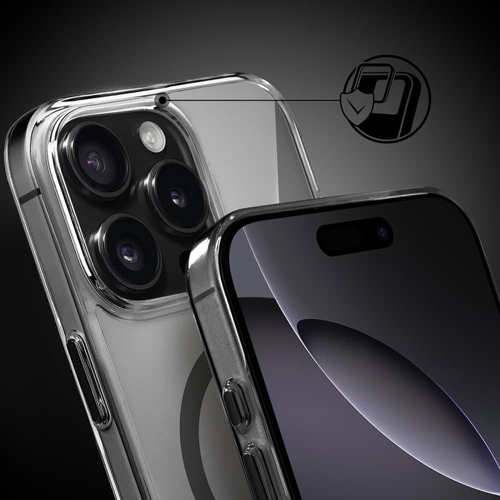 Etui do iPhone 16 Pro Prisma Slim z MagSafe, cienkie z twardym tyłem, czarne (9)