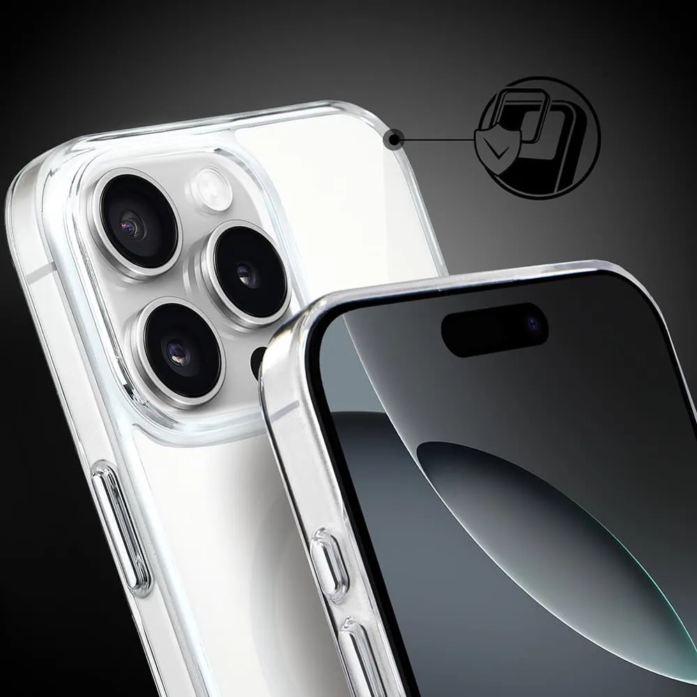 Etui do iPhone 16 Pro Prisma Slim z MagSafe, cienkie z twardym tyłem, przeźroczyste (6)