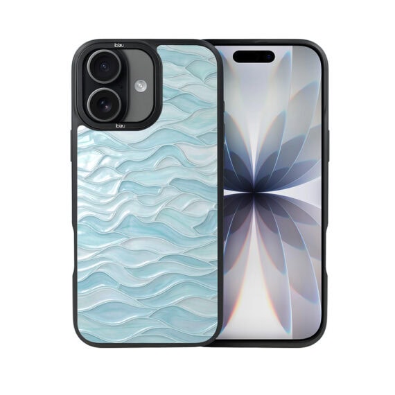 Etui do iPhone 17 IBIZU DropGuard Matt z MagSafe, RIVIERA, Aqua Glass, Błękitne Fale (1)