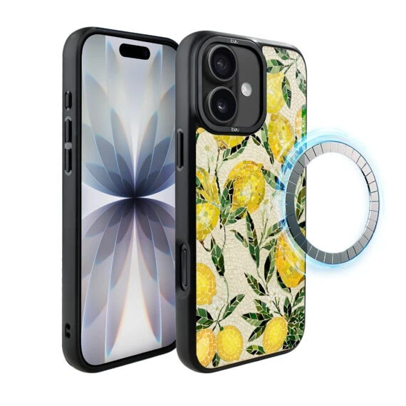 Etui do iPhone 17 IBIZU DropGuard Matt z MagSafe, RIVIERA, Modern Classics, Cytrynowe gaje (2)