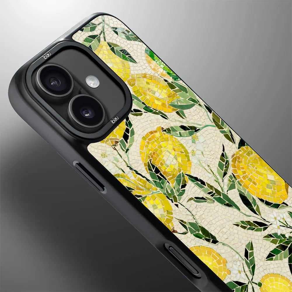 Etui do iPhone 17 IBIZU DropGuard Matt z MagSafe, RIVIERA, Modern Classics, Cytrynowe gaje (5)