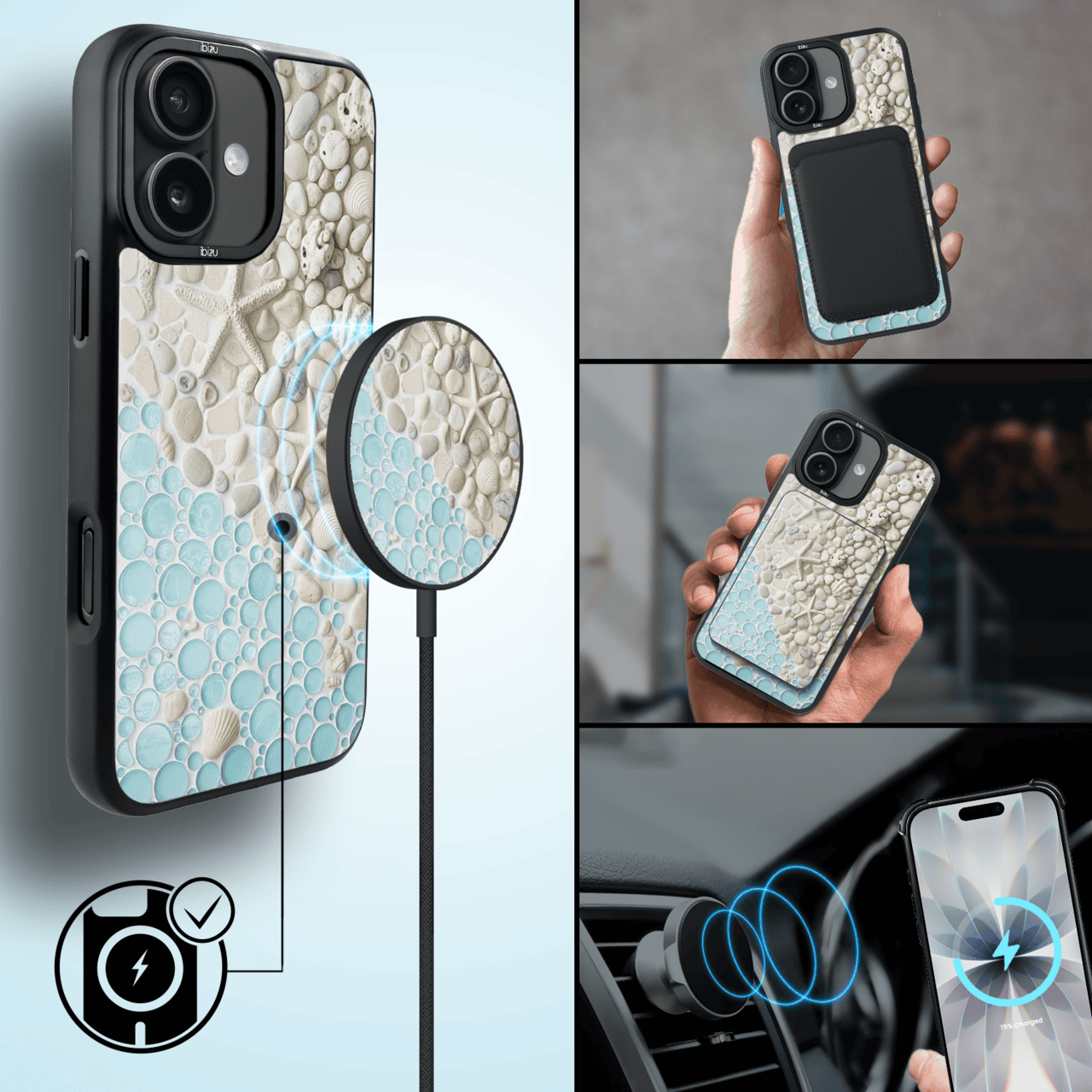 Etui do iPhone 17 IBIZU DropGuard Matt z MagSafe, RIVIERA, Moderns Classics, Rajska Zatoczka (4)