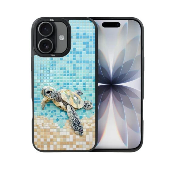 Etui do iPhone 17 IBIZU DropGuard Matt z MagSafe, RIVIERA, Moderns Classics, Żółw Caretta (1)