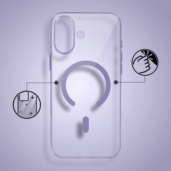 Etui do iPhone 17 Prisma Slim z MagSafe, cienkie z twardym tyłem, fioletowe (2)