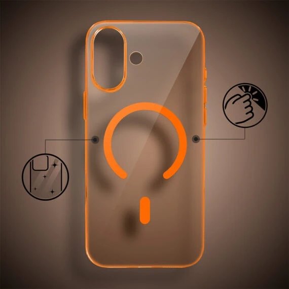 Etui do iPhone 17 Prisma Slim z MagSafe, cienkie z twardym tyłem, pomarańczowe (3)