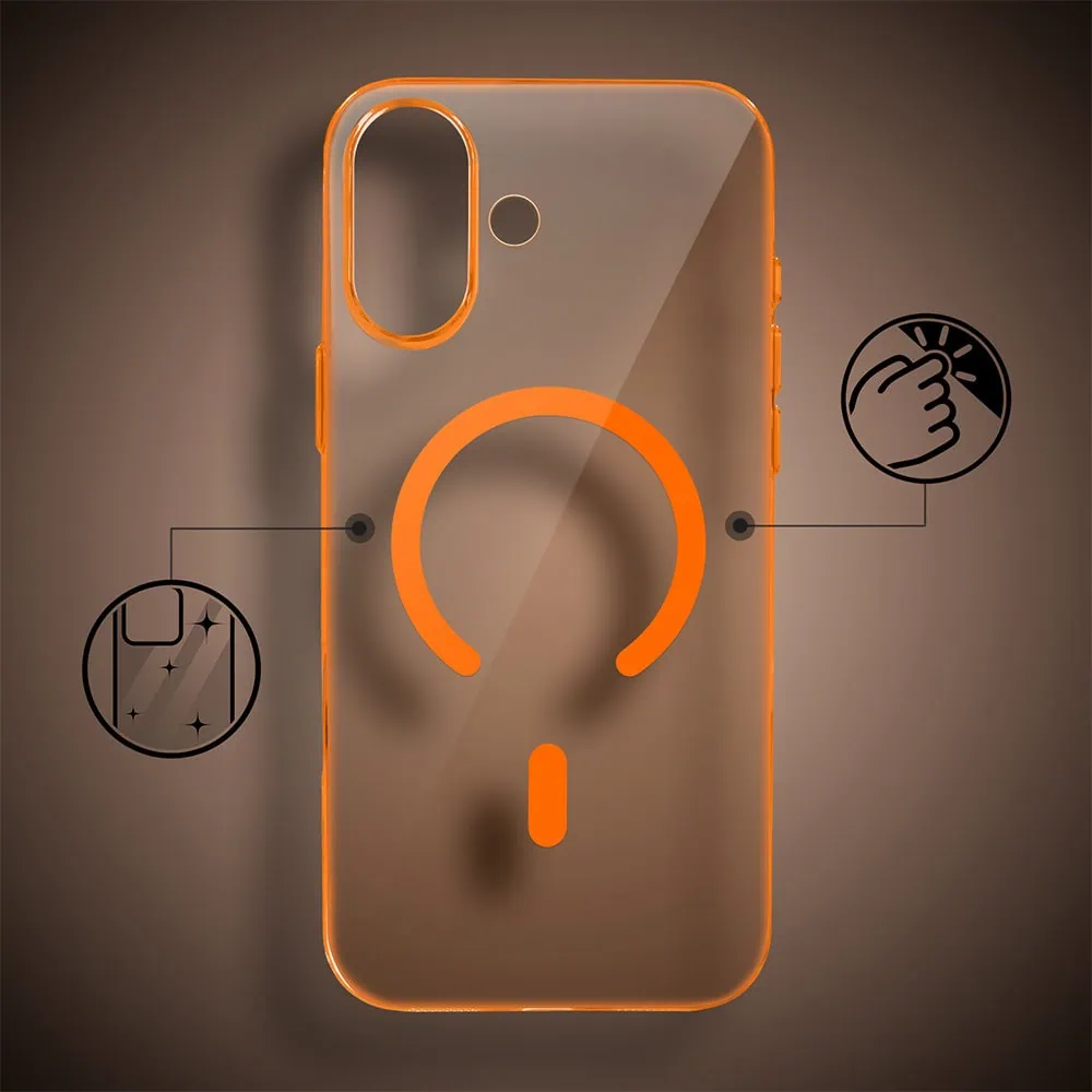Etui do iPhone 17 Prisma Slim z MagSafe, cienkie z twardym tyłem, pomarańczowe (3)