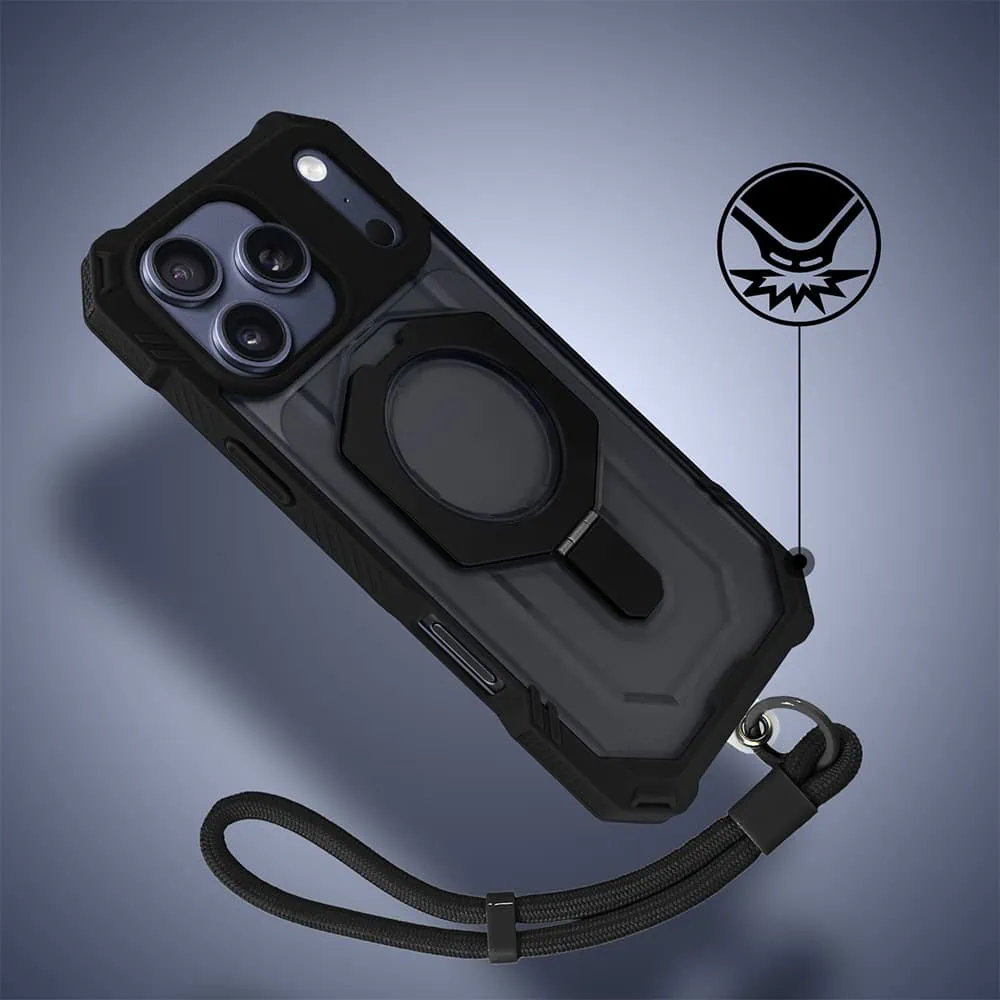 Etui do iPhone 17 Pro Hex Armor Stand, z MagSafe i podstawką, czarne (9)