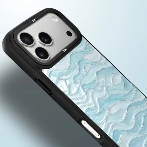 Etui do iPhone 17 Pro IBIZU DropGuard Matt z MagSafe, RIVIERA, Aqua Glass, Błękitne fale (5)
