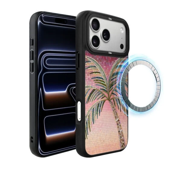Etui do iPhone 17 Pro IBIZU DropGuard Matt z MagSafe, RIVIERA, Modern Classics, Kalabryjska Palma (2)