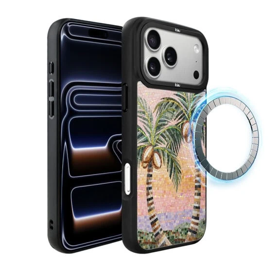 Etui do iPhone 17 Pro IBIZU DropGuard Matt z MagSafe, RIVIERA, Modern Classics, Sycylijska palma (2)
