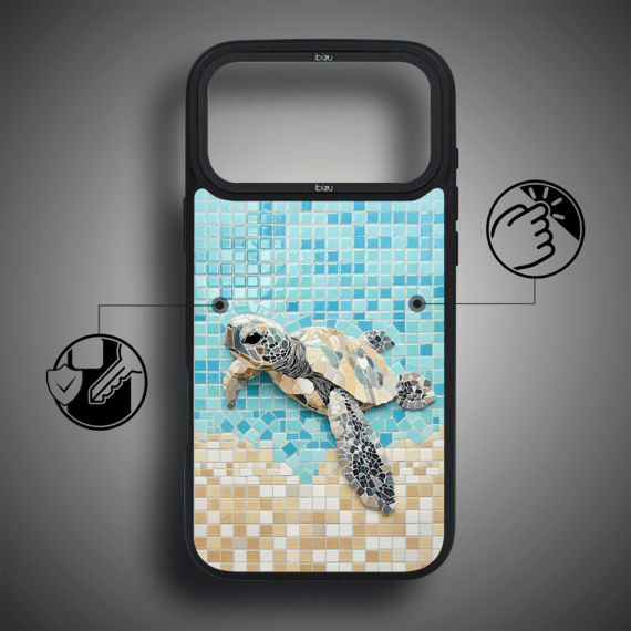 Etui do iPhone 17 Pro IBIZU DropGuard Matt z MagSafe, RIVIERA, Moderns Classics, Żółw Caretta2