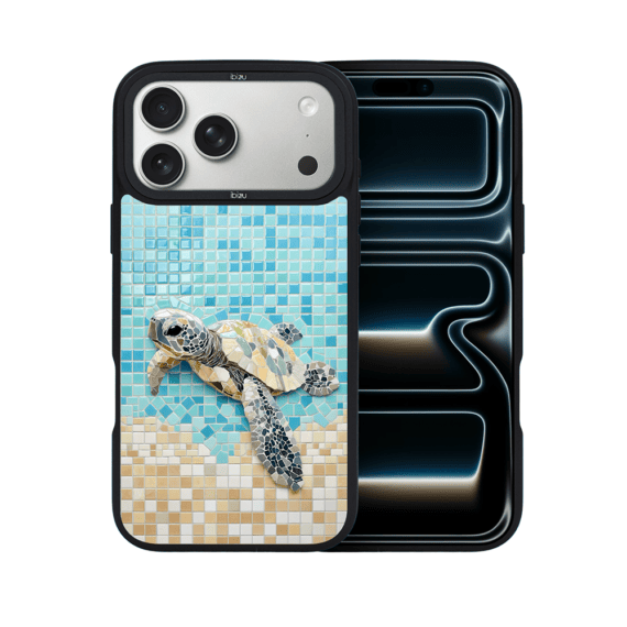 Etui do iPhone 17 Pro IBIZU DropGuard Matt z MagSafe, RIVIERA, Moderns Classics, Żółw Caretta8