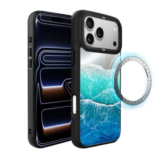 Etui do iPhone 17 Pro IBIZU DropGuard Matt z MagSafe, RIVIERA, Reflect, Szafirowy ocean (2)