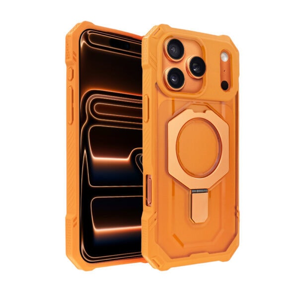 Etui do iPhone 17 Pro Max Hex Armor Stand, z MagSafe i podstawką, pomarańczowe
