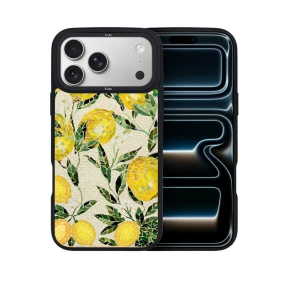 Etui do iPhone 17 Pro Max IBIZU DropGuard Matt z MagSafe, RIVIERA, Modern Classics, Cytrynowe gaje (7)