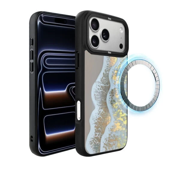 Etui do iPhone 17 Pro Max IBIZU DropGuard Matt z MagSafe, RIVIERA, Reflect, Złote wybrzeże (1)