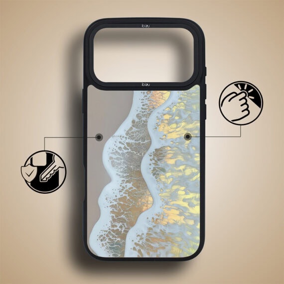 Etui do iPhone 17 Pro Max IBIZU DropGuard Matt z MagSafe, RIVIERA, Reflect, Złote wybrzeże (2)