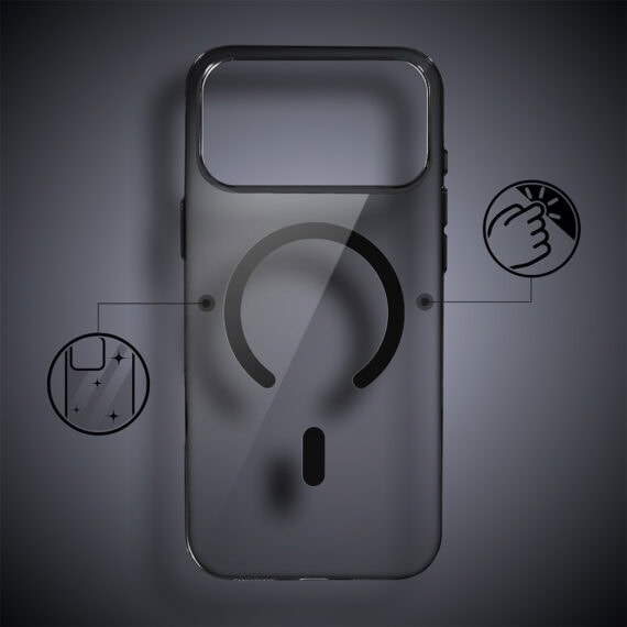 Etui do iPhone 17 Pro Prisma Slim z MagSafe, cienkie z twardym tyłem, czarne (4)