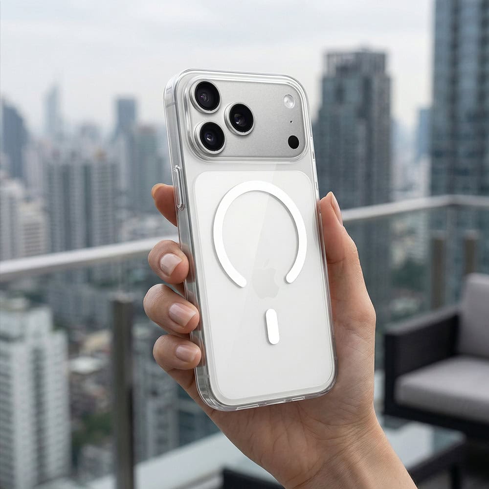 Etui do iPhone 17 Pro Prisma Slim z MagSafe, cienkie z twardym tyłem, przeźroczyste9