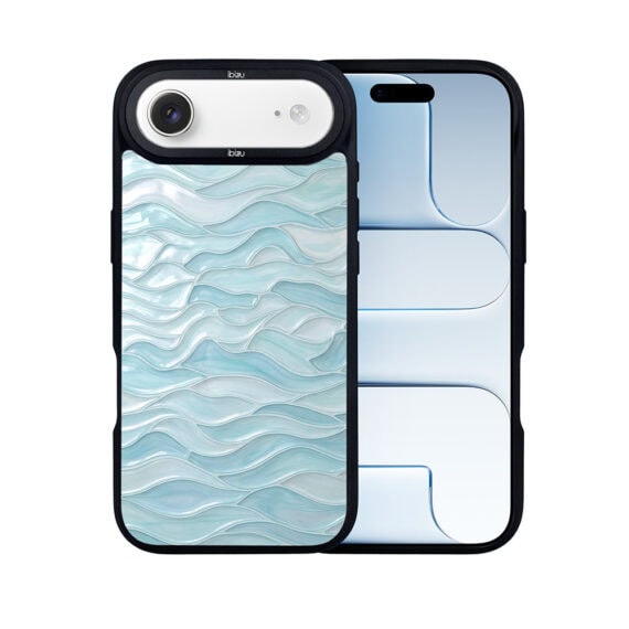 Etui do iPhone Air IBIZU DropGuard Matt z MagSafe, RIVIERA, Aqua Glass, Błękitne Fale (1)