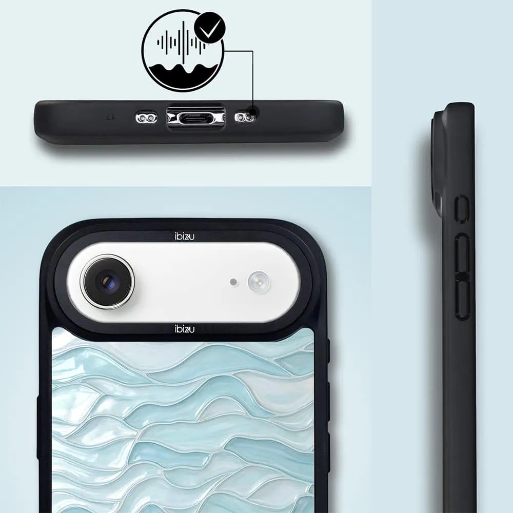 Etui do iPhone Air IBIZU DropGuard Matt z MagSafe, RIVIERA, Aqua Glass, Błękitne Fale (7)