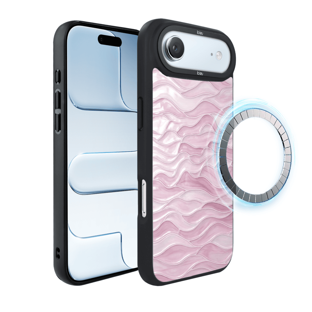 Etui do iPhone Air IBIZU DropGuard Matt z MagSafe, RIVIERA, Aqua Glass, Różowe Fale (7)