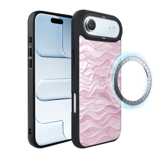 Etui do iPhone Air IBIZU DropGuard Matt z MagSafe, RIVIERA, Aqua Glass, Różowe Fale (7)