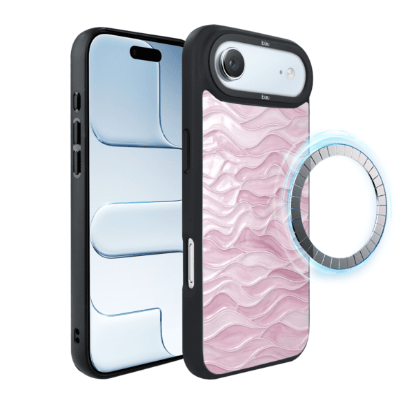 Etui do iPhone Air IBIZU DropGuard Matt z MagSafe, RIVIERA, Aqua glass, Różowe Fale