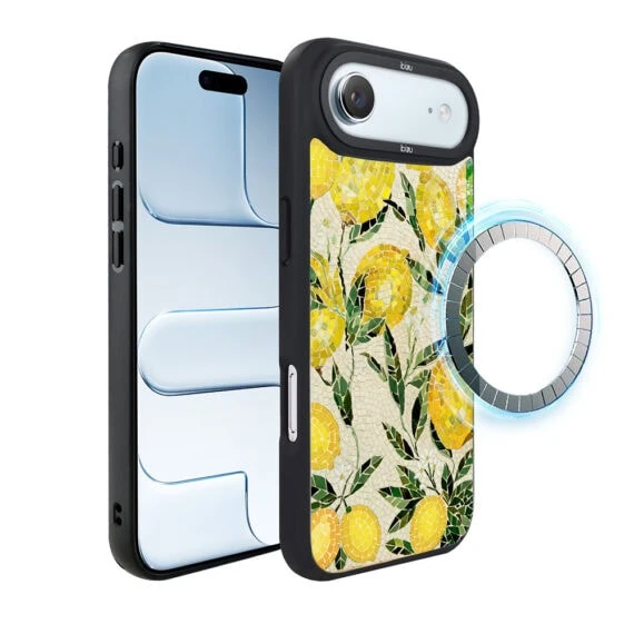 Etui do iPhone Air IBIZU DropGuard Matt z MagSafe, RIVIERA, Modern Classics, Cytrynowe gaje (2)