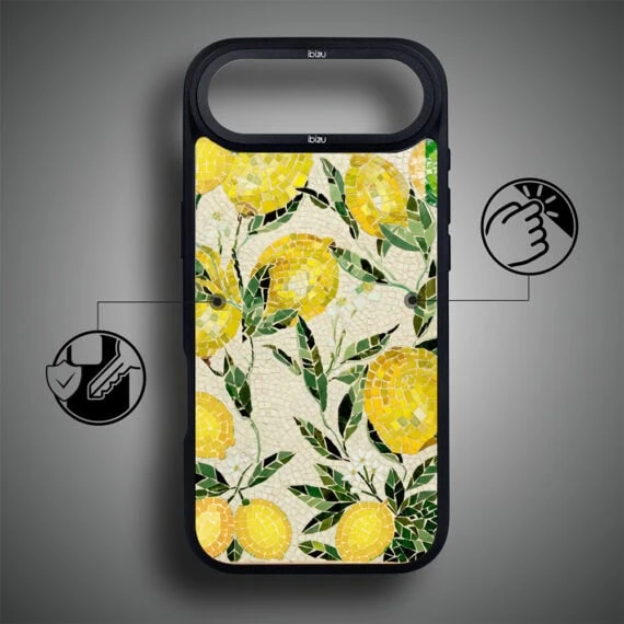 Etui do iPhone Air IBIZU DropGuard Matt z MagSafe, RIVIERA, Modern Classics, Cytrynowe gaje (3)