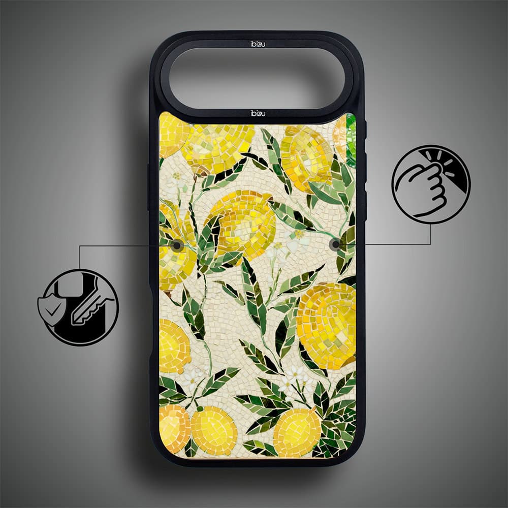Etui do iPhone Air IBIZU DropGuard Matt z MagSafe, RIVIERA, Modern Classics, Cytrynowe gaje (3)