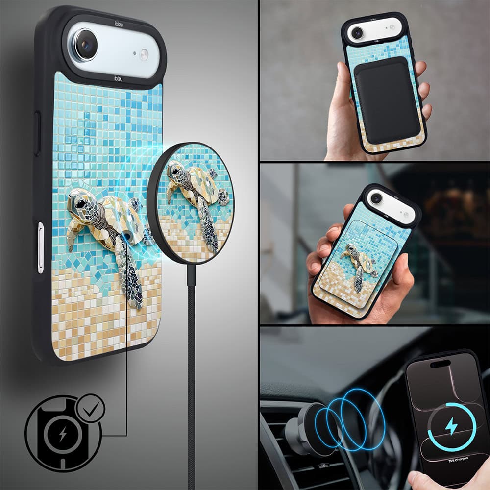 Etui do iPhone Air IBIZU DropGuard Matt z MagSafe, RIVIERA, Moderns Classics, Żółw Caretta (3)