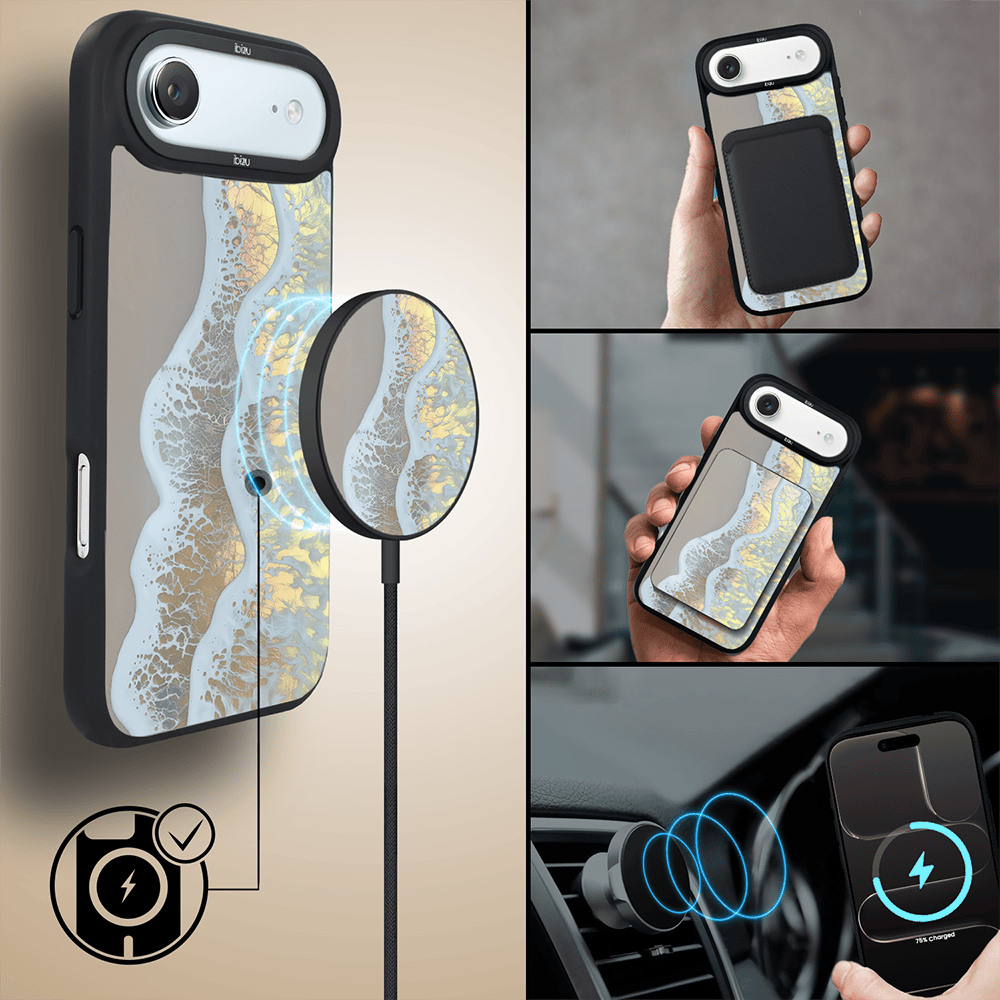 Etui do iPhone Air IBIZU DropGuard Matt z MagSafe, RIVIERA, Reflect, Złote wybrzeże (4)