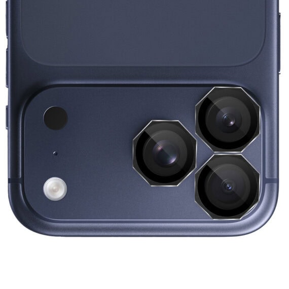Metalowa osłona obiektywów szkło na aparat iPhone 17Pro czarny- 3