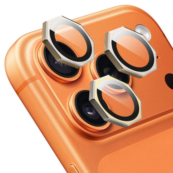 Metalowe osłony obiektywów do iPhone 17 Pro, HexArmor, złote