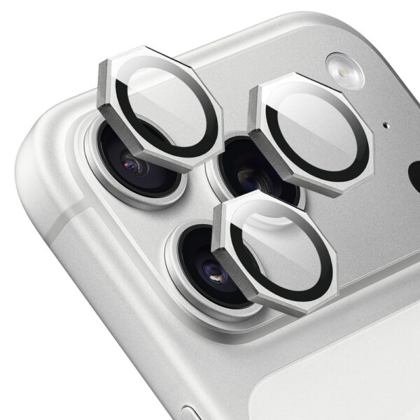 Metalowe osłony obiektywów do iPhone 17 Pro Max, HexArmor, srebrne