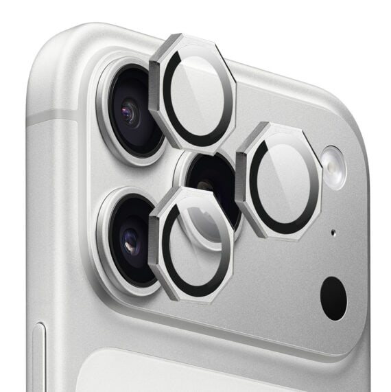 Metalowa osłona obiektywów szkło na aparat iPhone 17pro srebrne-2