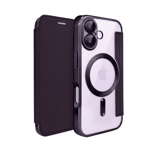 Etui do iPhone 17 typu książka Book Magsafe Lens Protect, z klapką, fioletowe