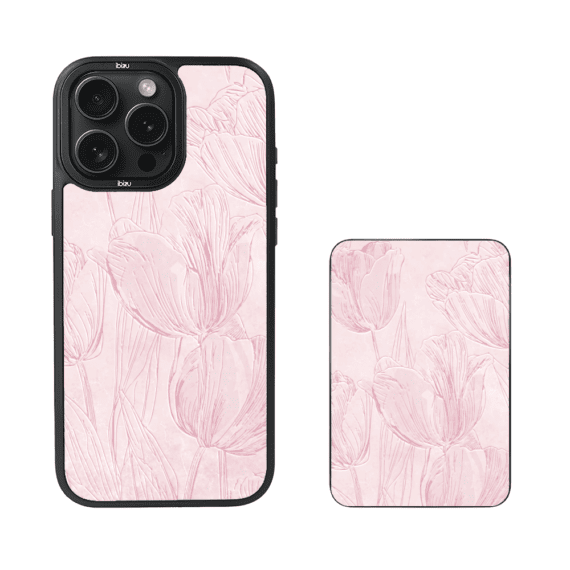 Zestaw IBIZU do iPhone 14 Pro Max etui i powerbank, Relief Garden, Tulipanowy fresk (4)
