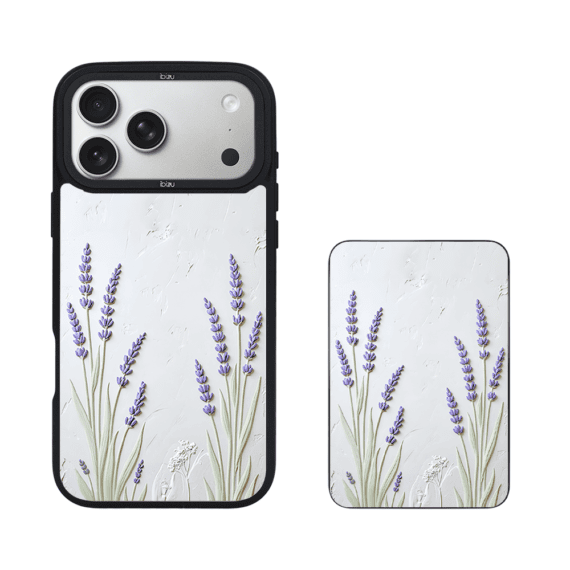 Zestaw IBIZU do iPhone 17 Pro Max etui i powerbank, Relief Garden, Prowansalska lawenda (1)