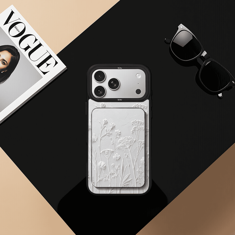 Zestaw IBIZU do iPhone 17 Pro Max etui i powerbank, Relief Garden, Suszone kwiaty polne (2)