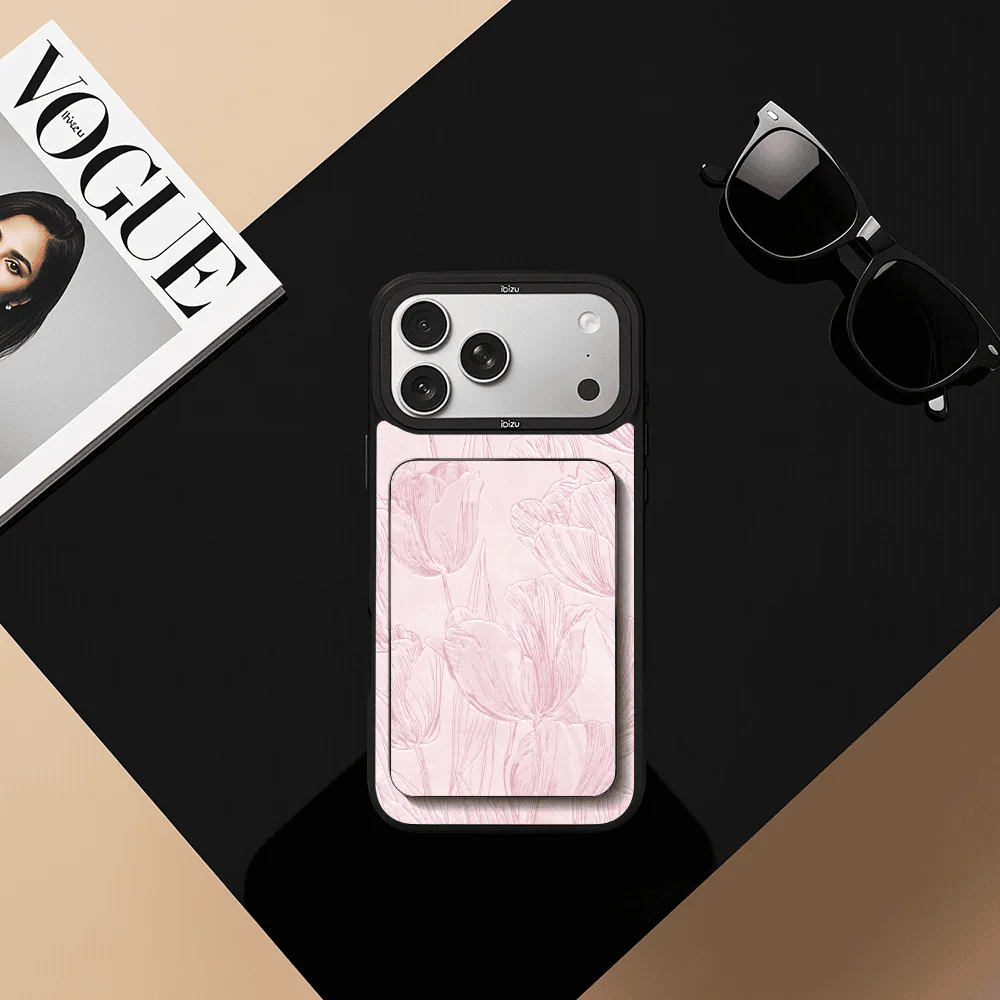 Zestaw IBIZU do iPhone 17 Pro etui i powerbank, Relief Garden, Tulipanowy fresk (2)