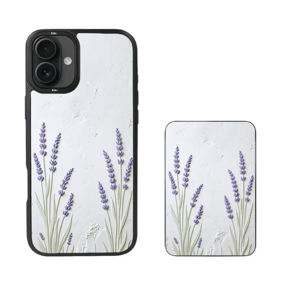 Zestaw IBIZU do iPhone 17 etui i powerbank, Relief Garden, Prowansalska lawenda (1)