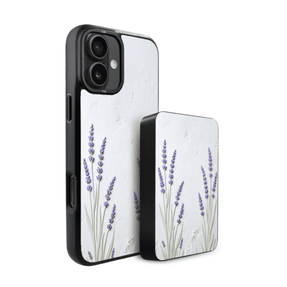 Zestaw IBIZU do iPhone 17 etui i powerbank, Relief Garden, Prowansalska lawenda (3)