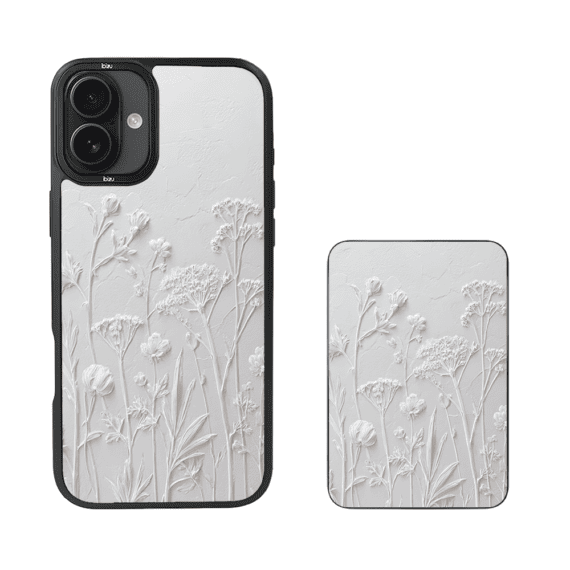 Zestaw IBIZU do iPhone 17 etui i powerbank, Relief Garden, Suszone kwiaty polne (1)