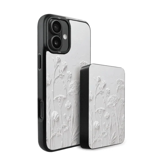 Zestaw IBIZU do iPhone 17 etui i powerbank, Relief Garden, Suszone kwiaty polne (3)